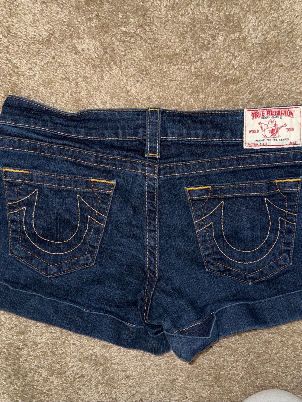 True Religion Jeans in Mid Blue with Gold Stitching - Picture 5 of 7
